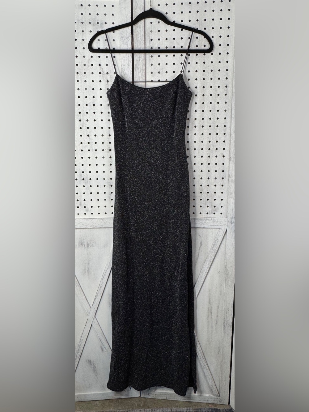 City Triangles Black Glitter Maxi Dress Y2K Fairycore Whimsygoth Date Night